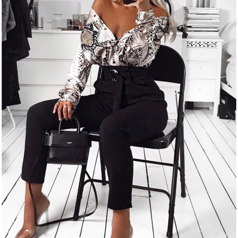 Snake print satin shirt